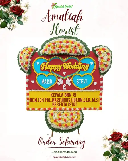 Papan Bunga Pernikahan Uki Cawang